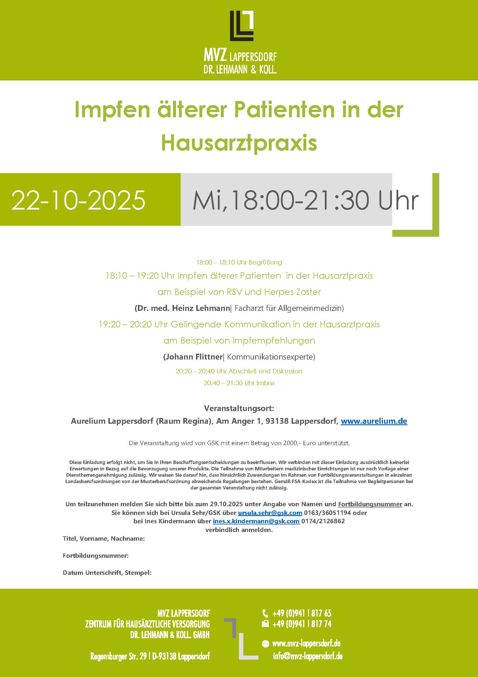 Kommende und stattgehabte Fortbildungen - 1