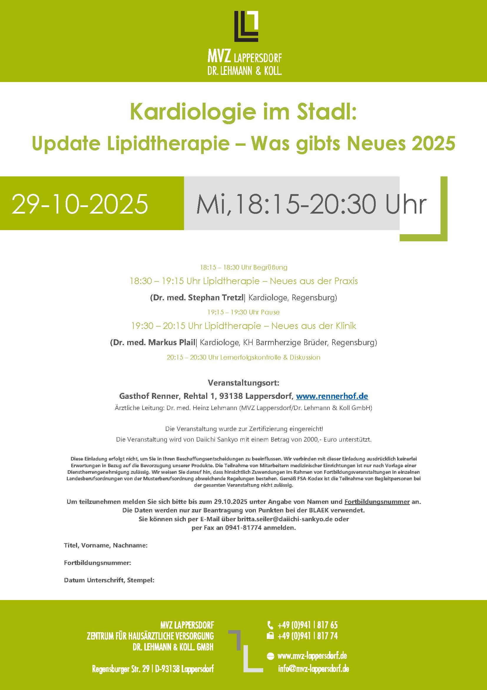 Kommende und stattgehabte Fortbildungen - 0